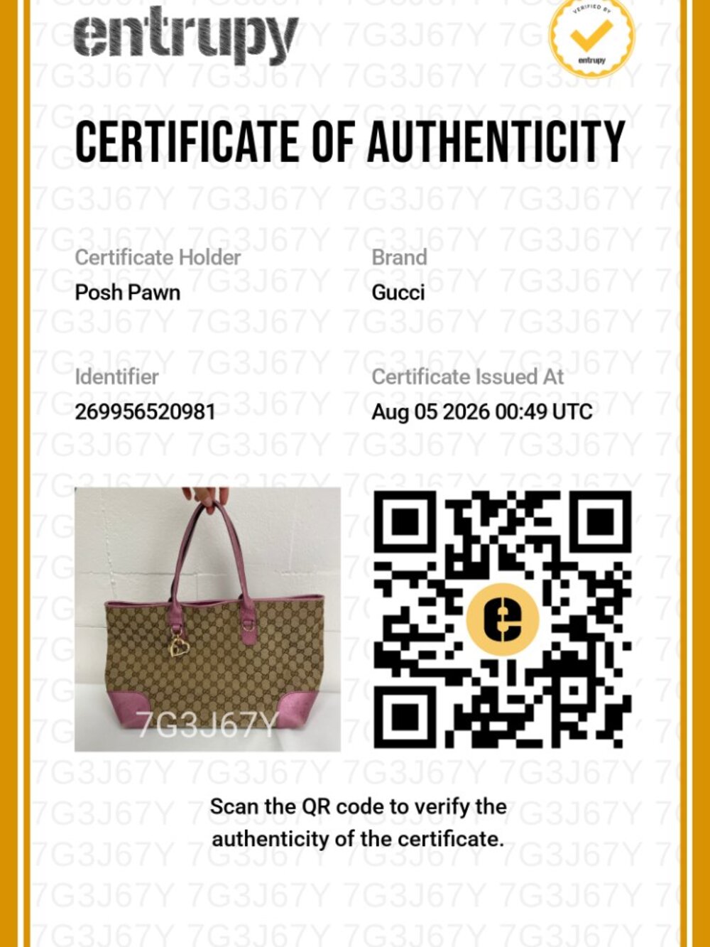 Authentic Gucci GG Canvas Heart Brit Tote Bag - Picture 16 of 16